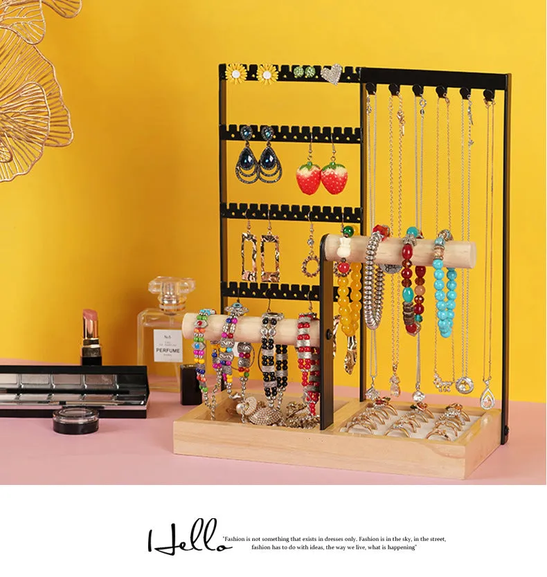 4-Tier Hanging Jewelry Organizer Necklace Stand Holder