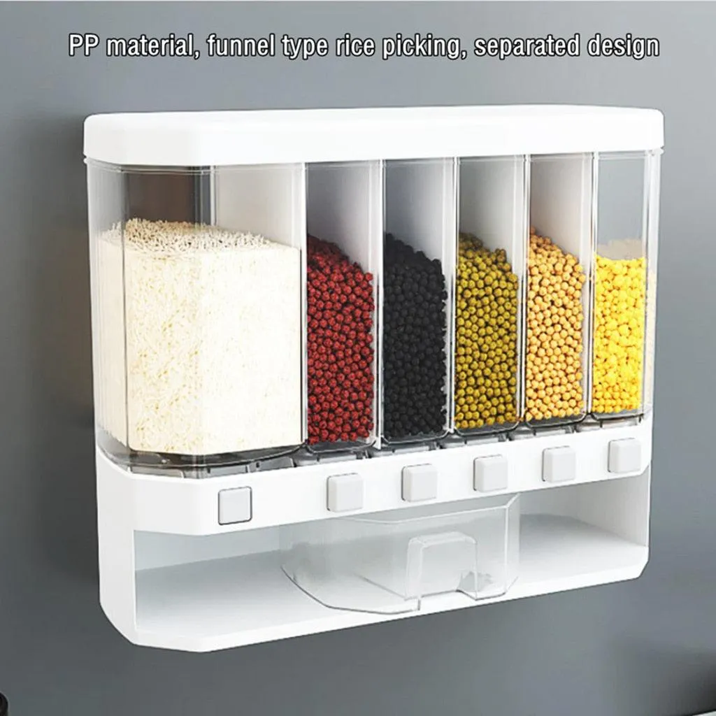 6-Compartment Wall-Mounted Food Storage Solution