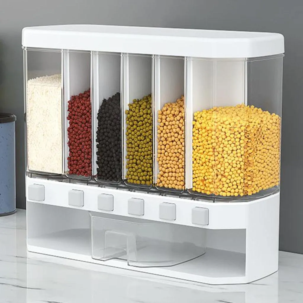 6-Compartment Wall-Mounted Food Storage Solution