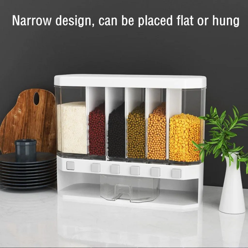 6-Compartment Wall-Mounted Food Storage Solution