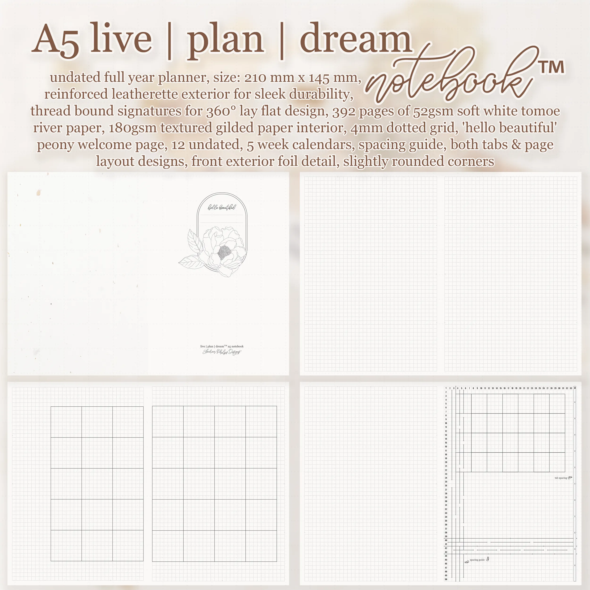 A5 Live | Plan | Dream® Notebook by Lauren Phelps Designs