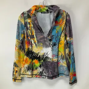 Athletic Top Long Sleeve Collar By Cmb In Multi-colored, Size: S