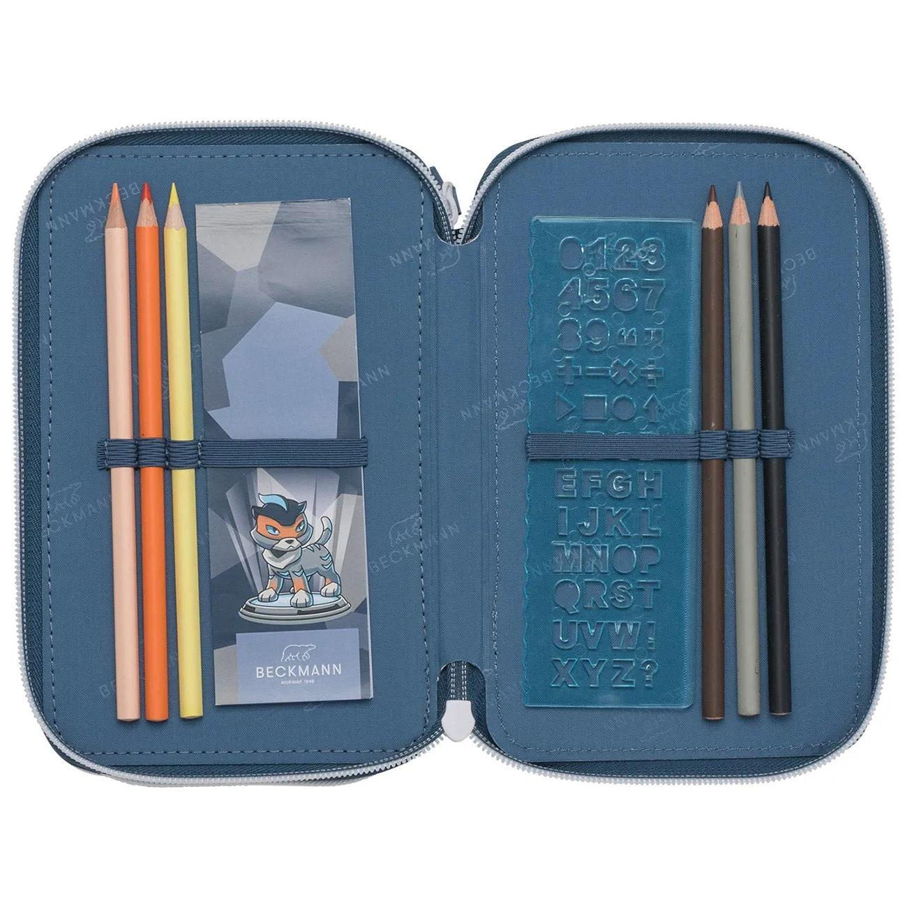 Beckmann Three Section Pencil Case Tiger Race