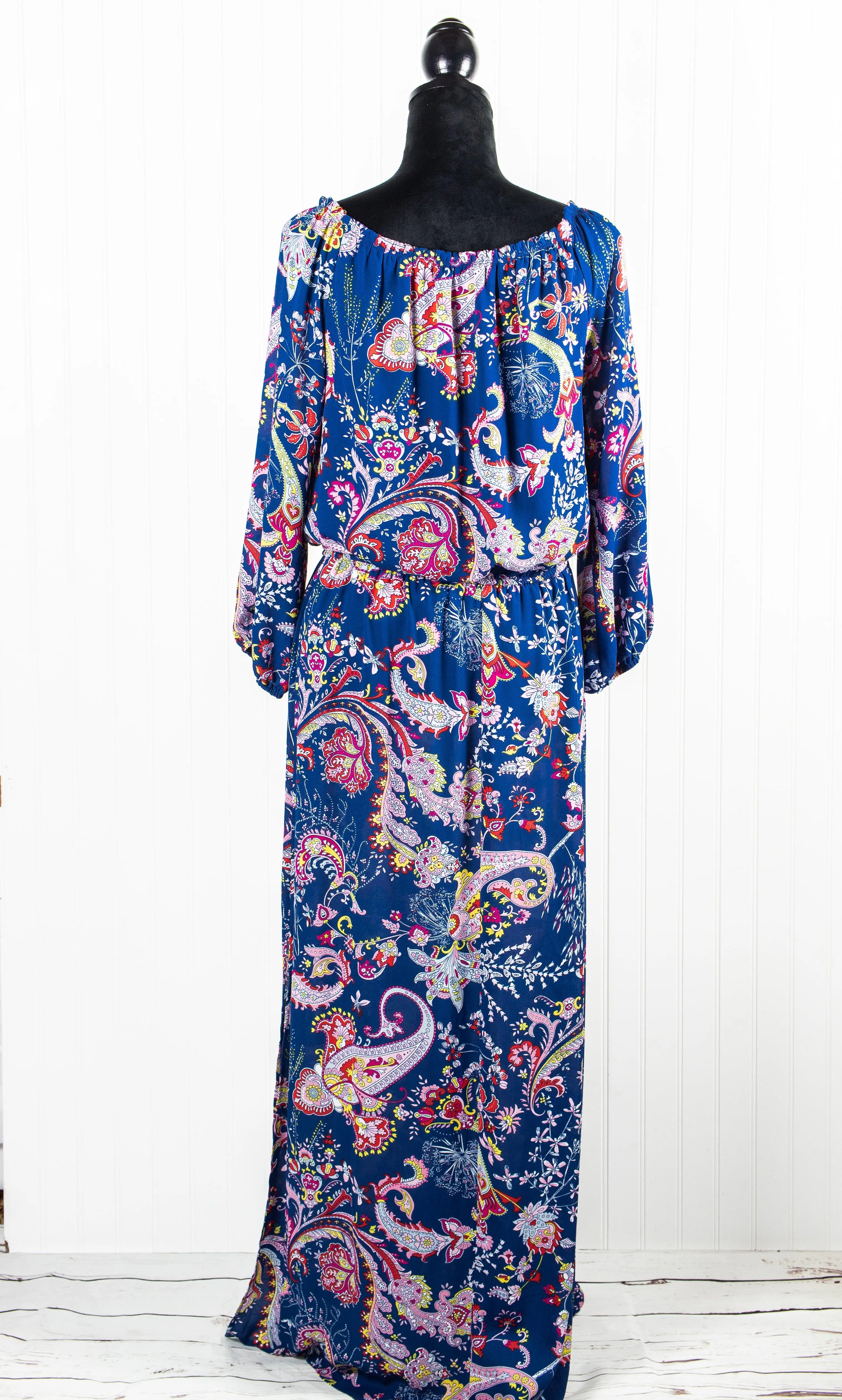Bisou Bisou Michele Bohbot Floral Long Sleeve Maxi Dress