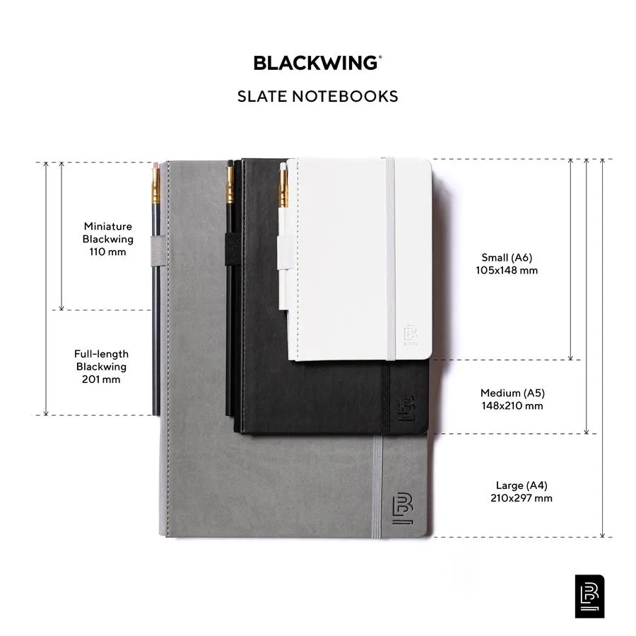 Blackwing Medium Slate Notebook - Black Cover - Ruled