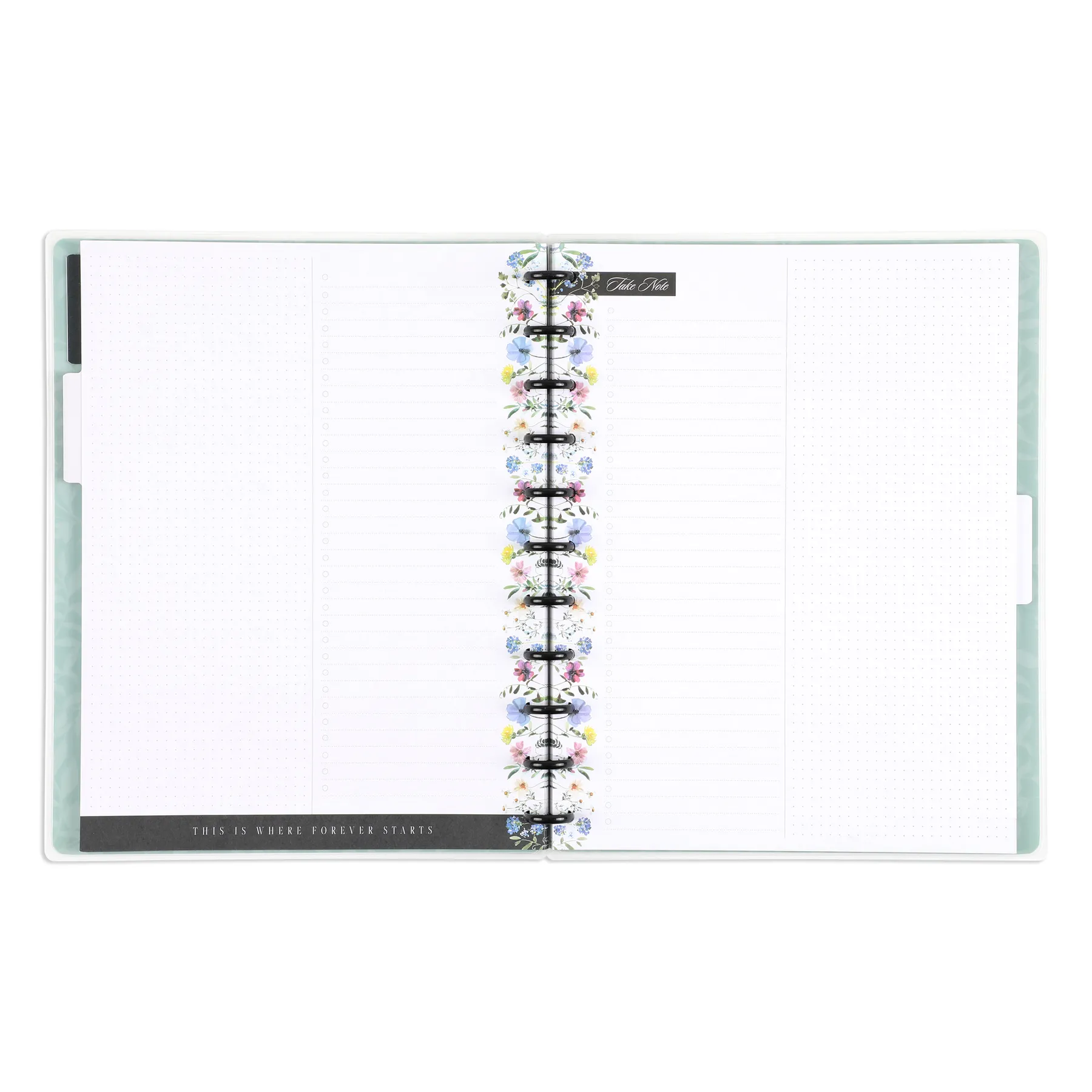 Blooming Romance Wedding - Dot Grid   Checklist Pages Notebook - 60 Sheets