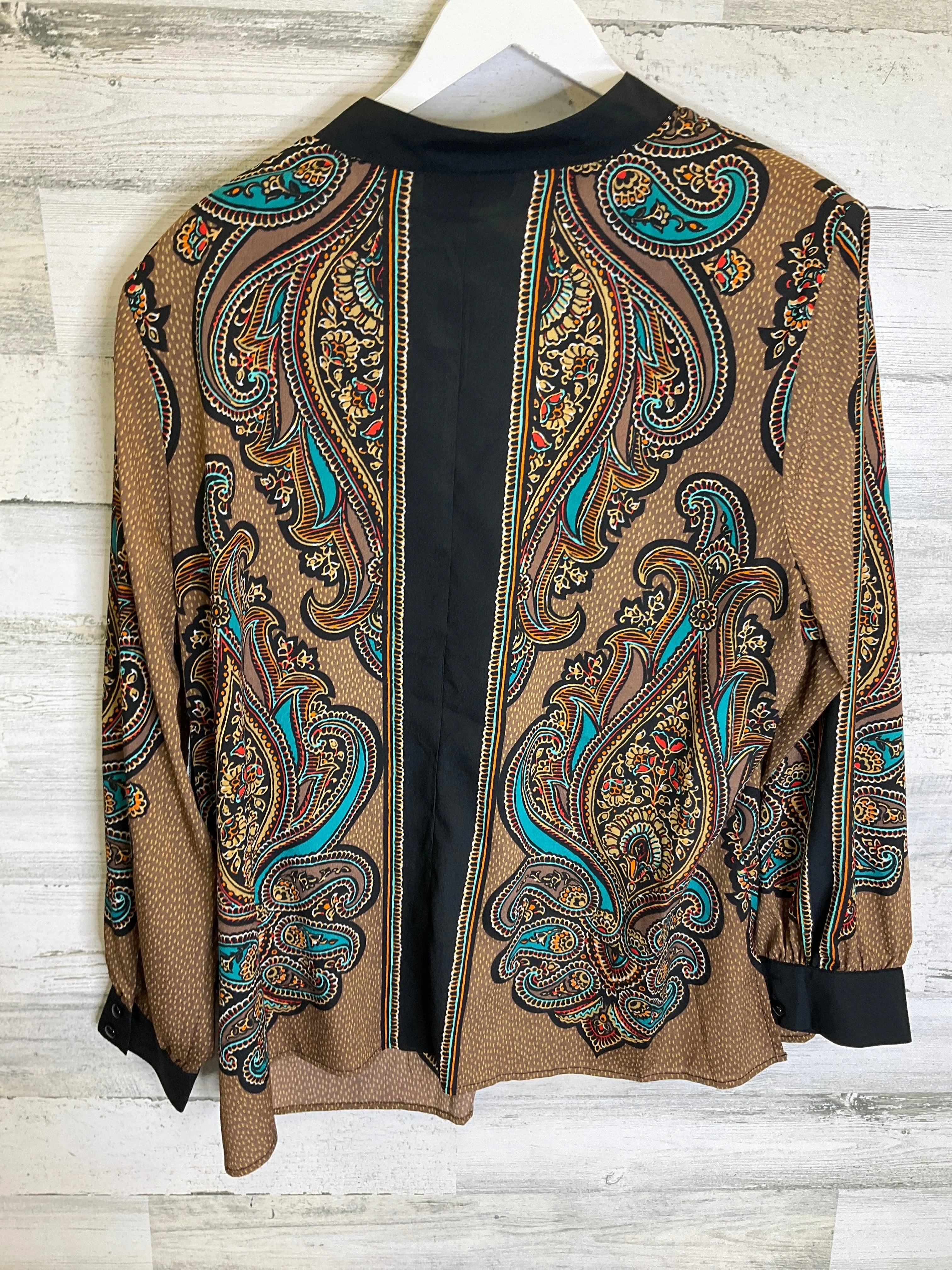 Blouse Long Sleeve By Bob Mackie Qvc In Multi-colored, Size: 1x