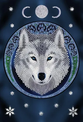 CANJ-11: "Lunar Wolf""  26x18cm Crystal Art Notebook  ANNE STOKES"