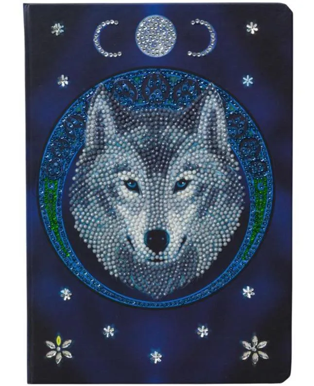 CANJ-11: "Lunar Wolf""  26x18cm Crystal Art Notebook  ANNE STOKES"