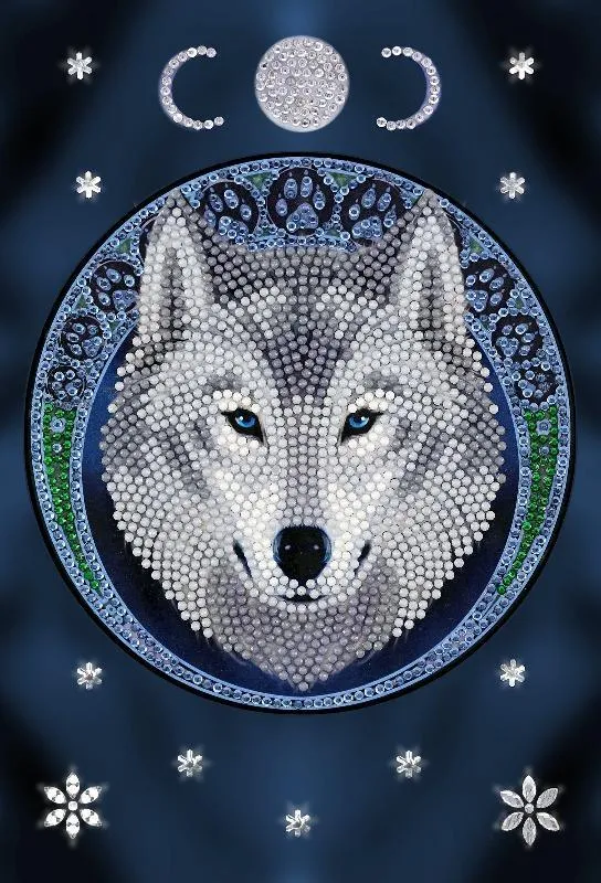 CANJ-11: "Lunar Wolf""  26x18cm Crystal Art Notebook  ANNE STOKES"
