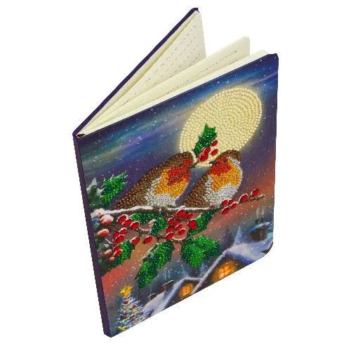 CANJ-13: "Midnight Robins"  Crystal Art Notebook