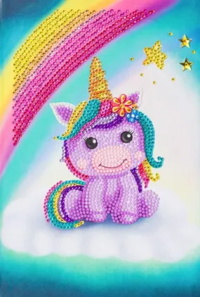 CANJ-3 "Unicorn Smile" Crystal Art Notebook Kit, 26 x 18cm