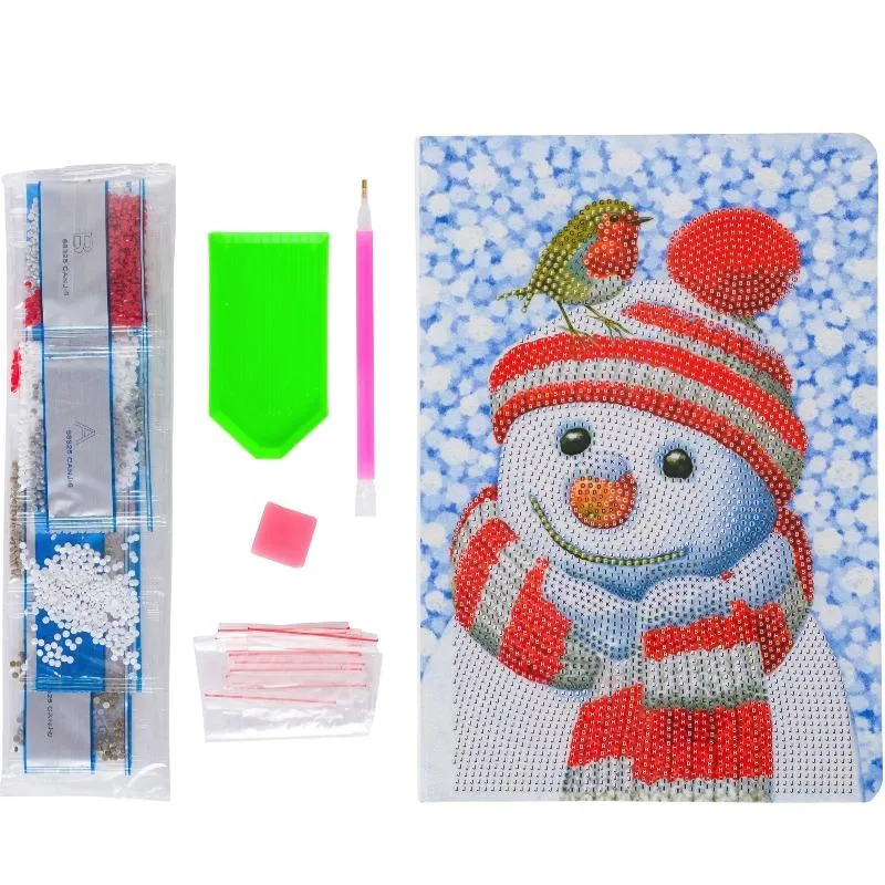 CANJ-6 "Friendly Snowman", Crystal Art Notebook