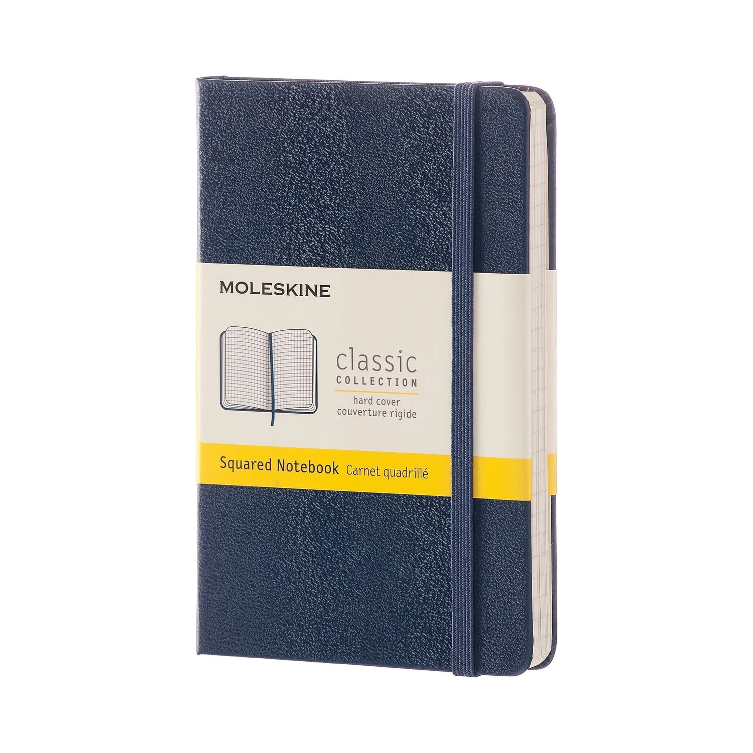 Classic Notebook, Hard Cover, Pocket, Grid, Sapphire Blue