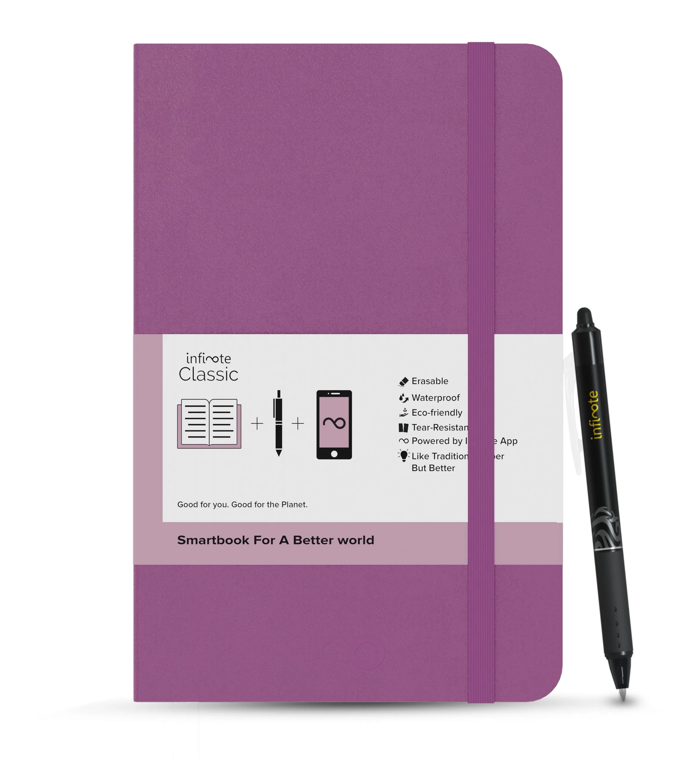 Classic Purple Reusable Smart Notebook: Sustainable Note-Taking Solution 📓💚