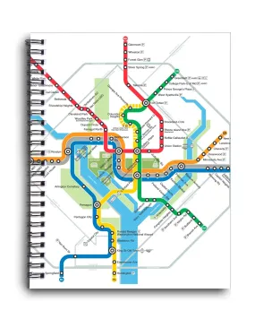 DC Metro Map Spiral Journal