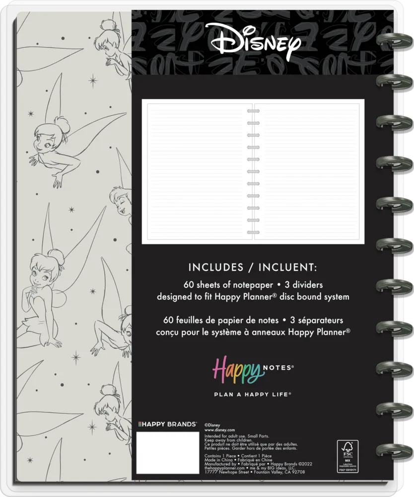 Disney Tinker Bell Find Your Wings - Dotted Lined Big Notebook - 60 Sheets