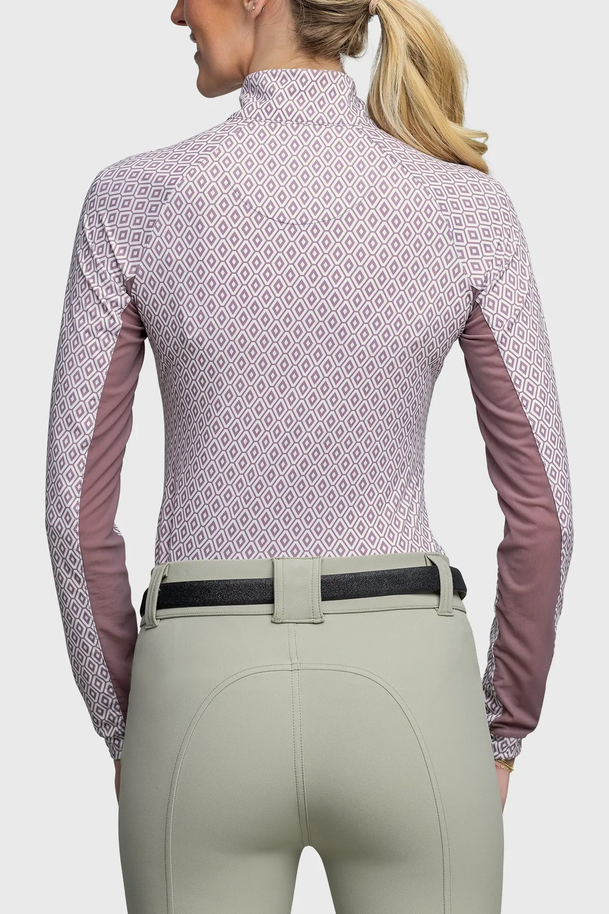 Dusty Mauve Geometric Long Sleeve Sun Shirt