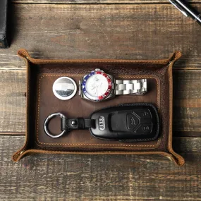 Elegant Leather Desktop Organizer Tray - Stylish Storage Solution