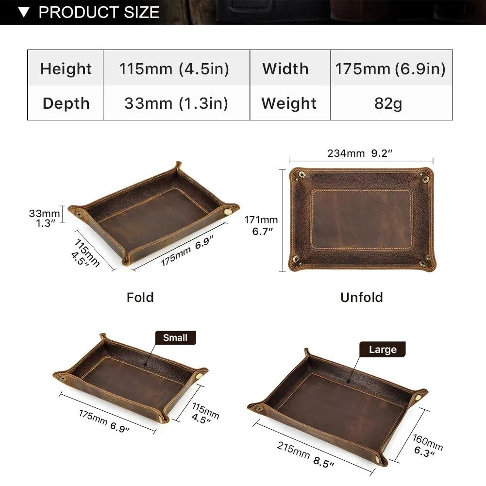 Elegant Leather Desktop Organizer Tray - Stylish Storage Solution