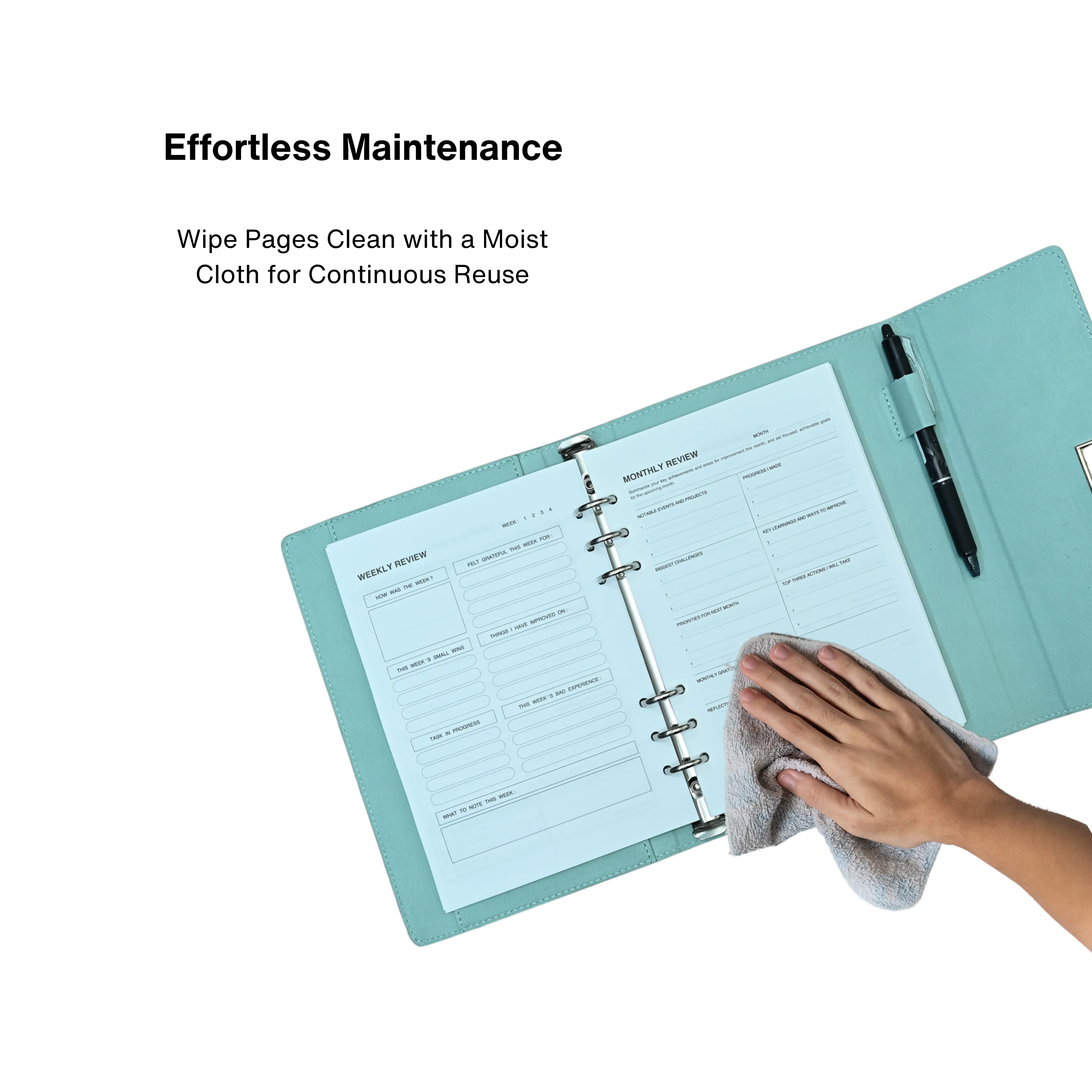 Executive SeaForm Reusable Stone Paper Smart Notebook and Planner (Size: B5)