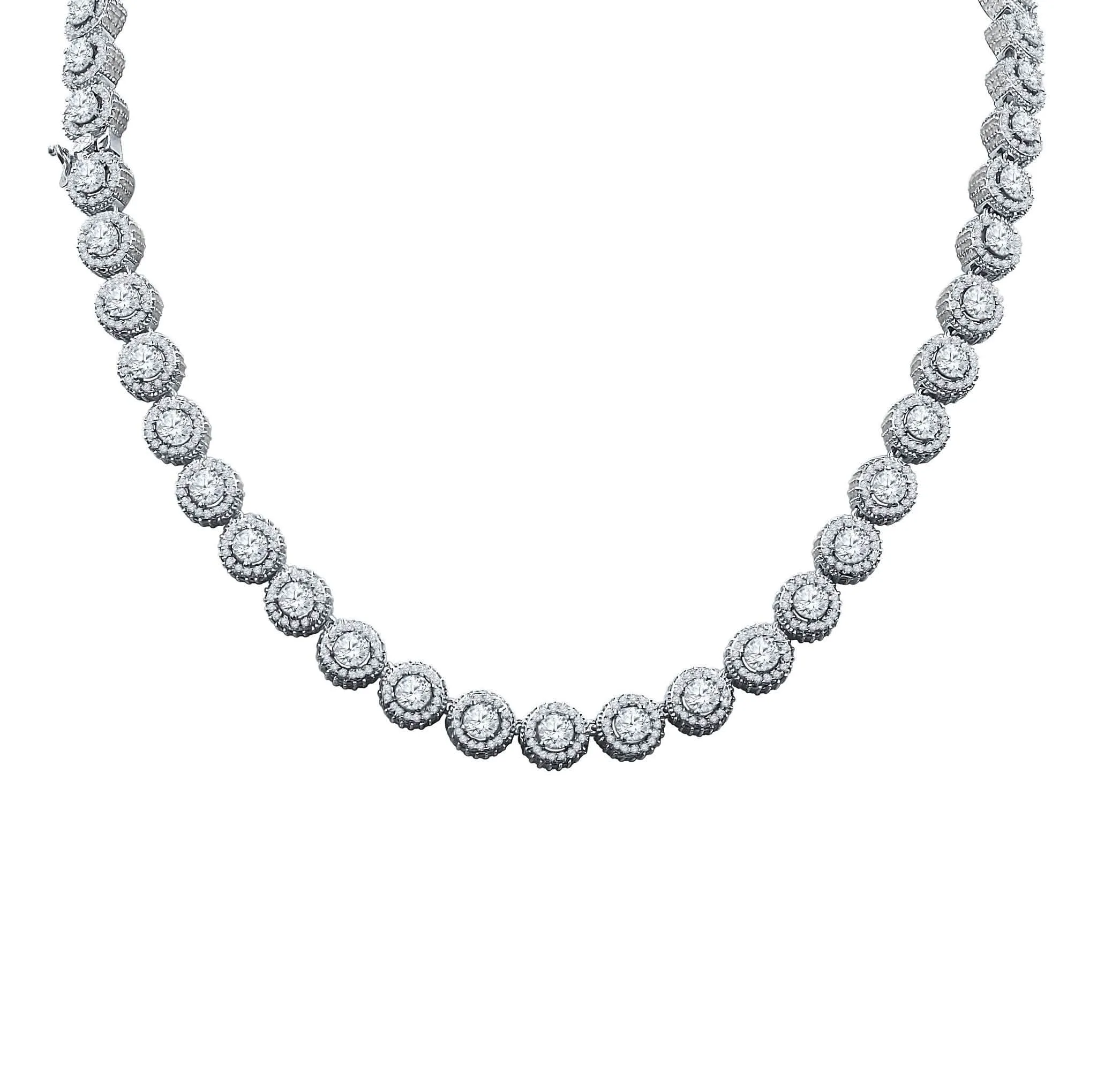 Fluorescent Elegance: Square Tennis Chain for Radiant Style | 962511
