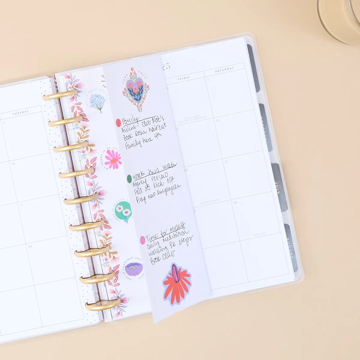 Folk & Flora - Dotted Lined   Dashboard Classic Folded Filler Paper - 40 Sheets