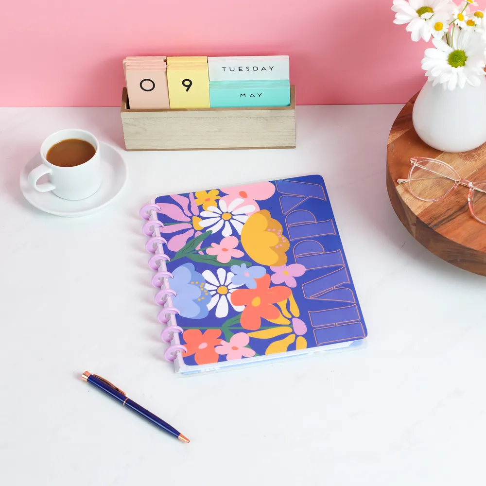 Fun Fleurs - Dotted Lined Classic Notebook - 60 Sheets