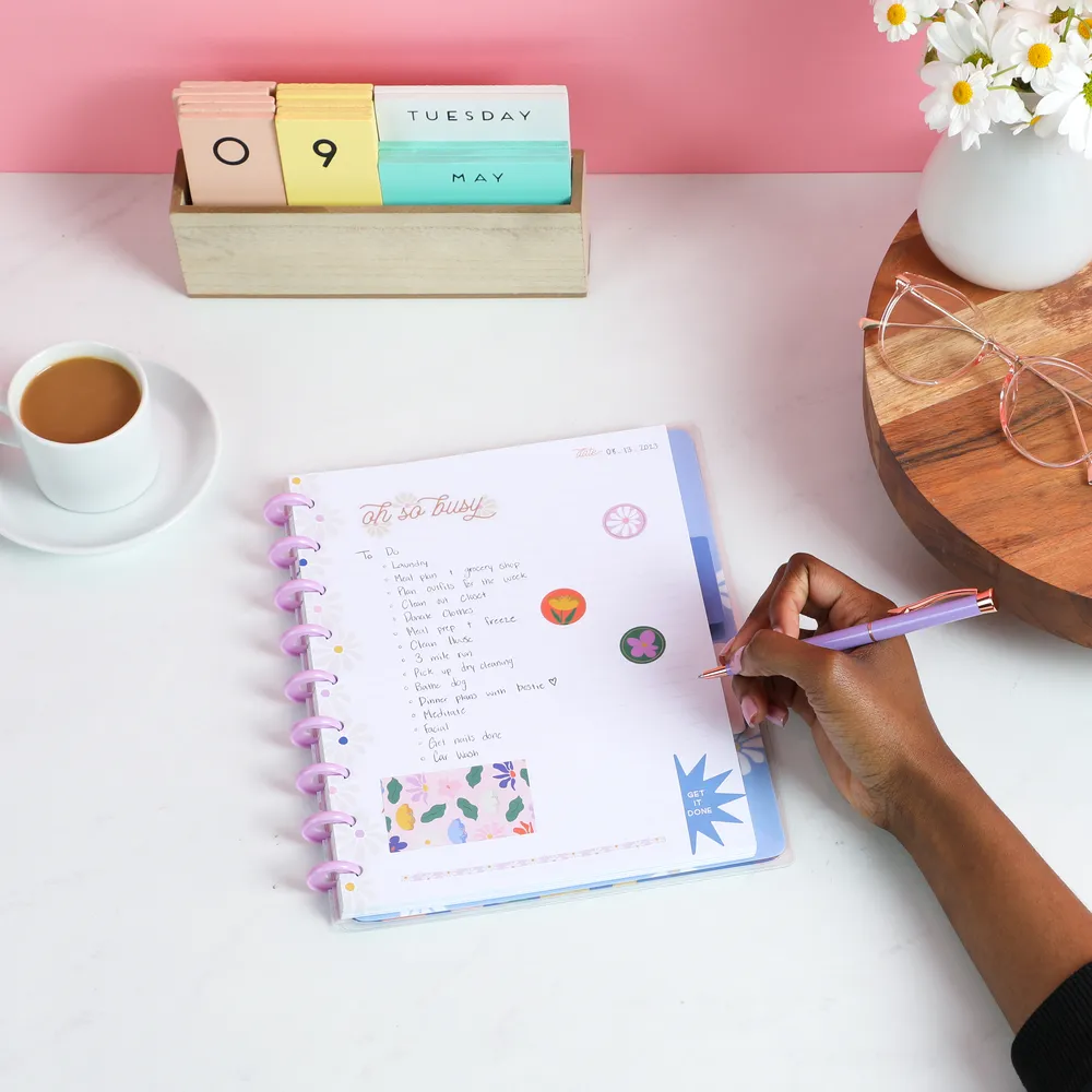 Fun Fleurs - Dotted Lined Classic Notebook - 60 Sheets