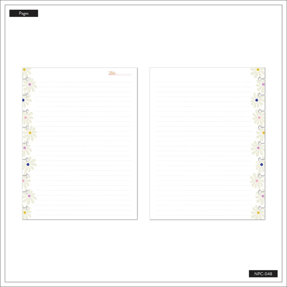 Fun Fleurs - Dotted Lined Classic Notebook - 60 Sheets