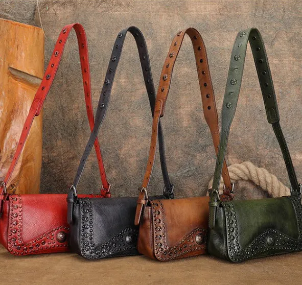 Genuine Leather Over The Shoulder Bag Western Crossbody Purse