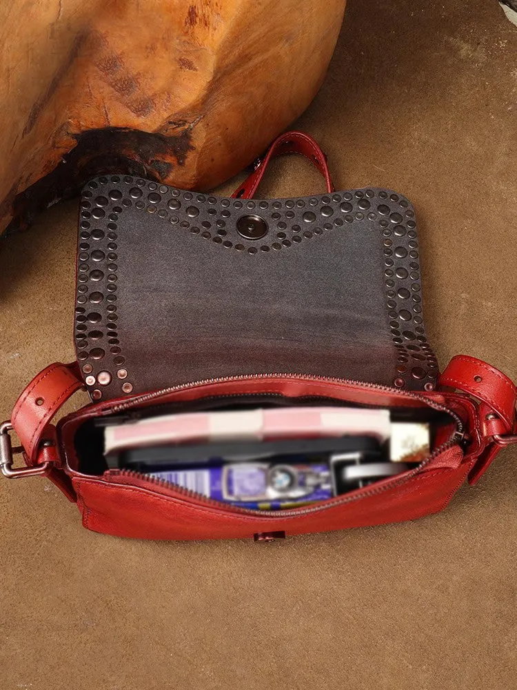 Genuine Leather Over The Shoulder Bag Western Crossbody Purse