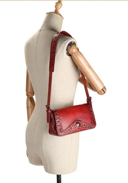Genuine Leather Over The Shoulder Bag Western Crossbody Purse
