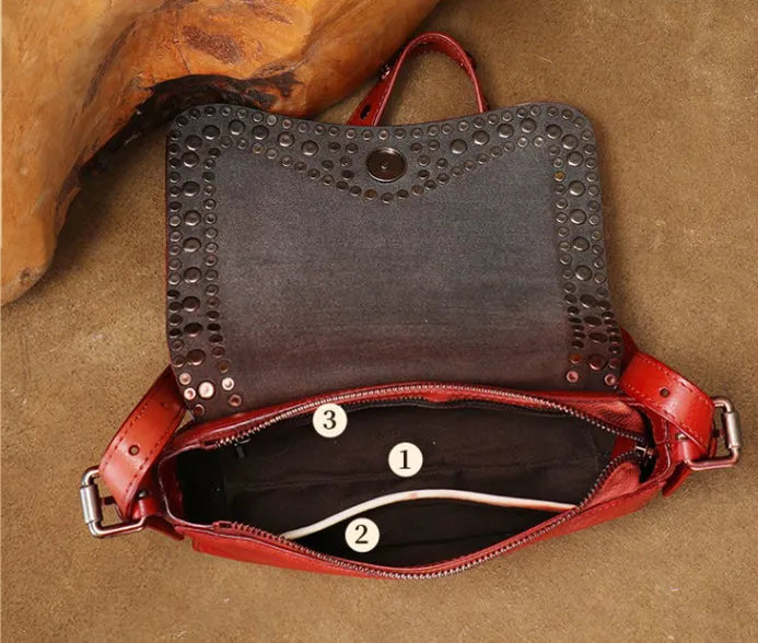 Genuine Leather Over The Shoulder Bag Western Crossbody Purse