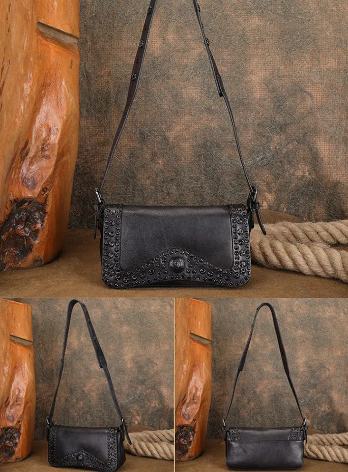 Genuine Leather Over The Shoulder Bag Western Crossbody Purse