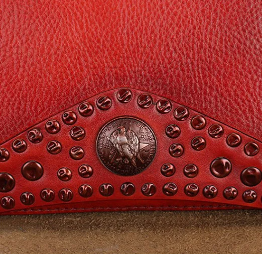 Genuine Leather Over The Shoulder Bag Western Crossbody Purse