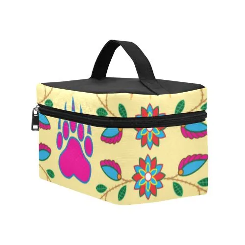 Geometric Floral Fall-Vanilla Cosmetic Bag/Large