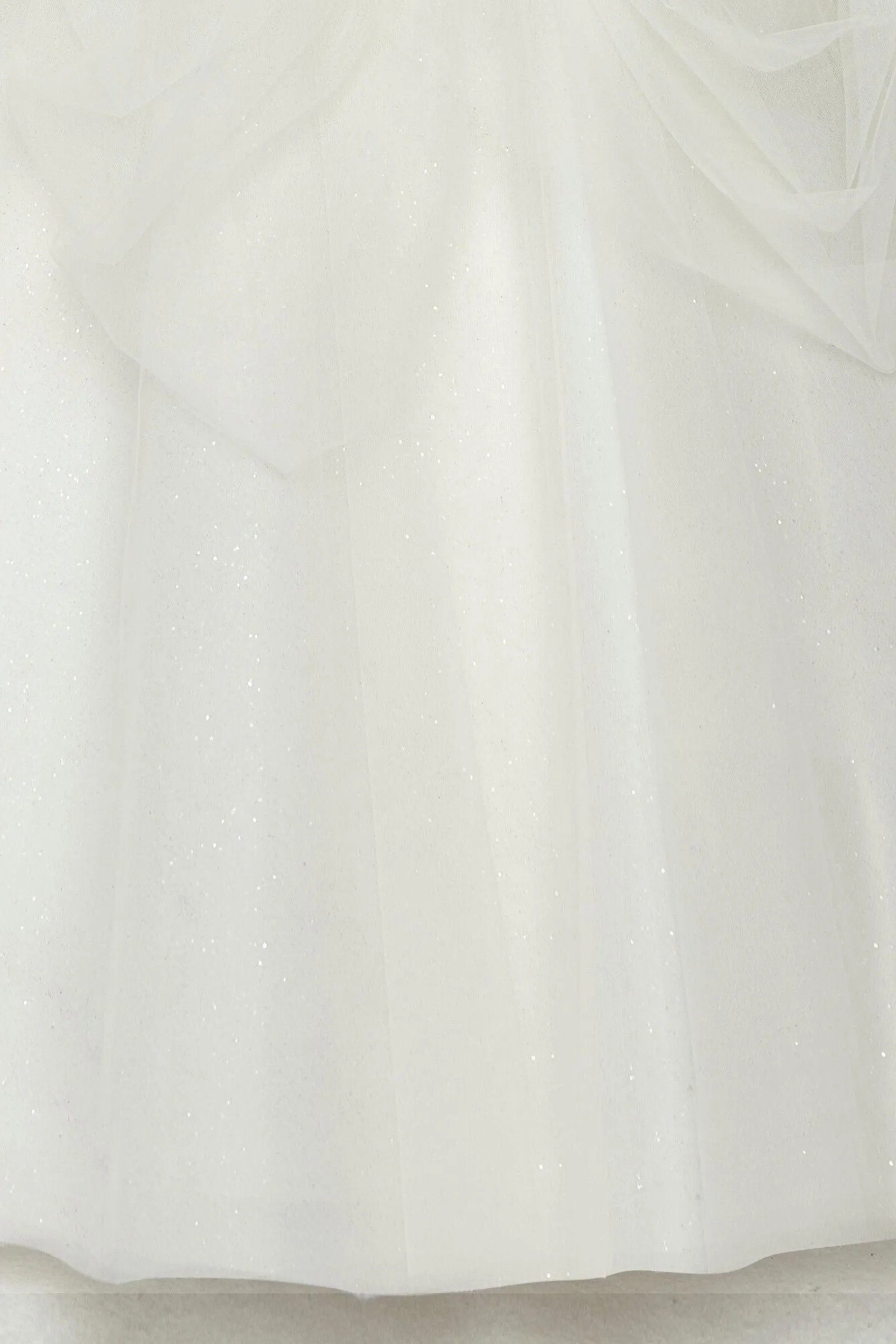 Half White Stone, Pearl and Beads work Long Party Frock for Girls