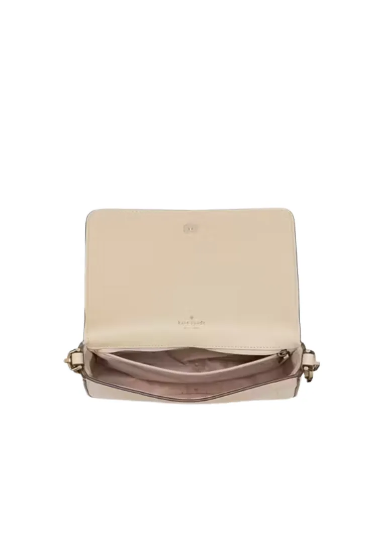 Kate Spade Lena Colorblock Small Flap Crossbody Bag In Light Sand KH792