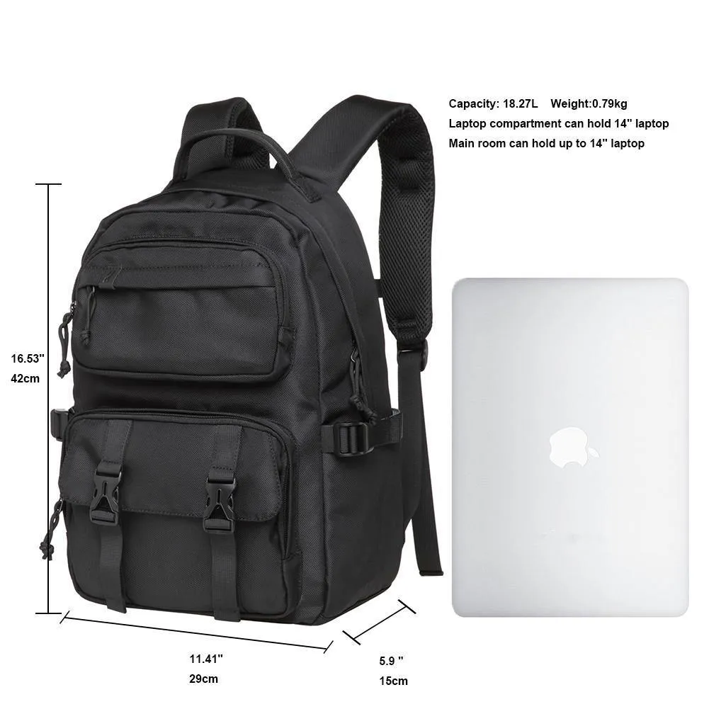KAUKKO Backpack for daily use, ( KS20-BLACK/18.5L ）