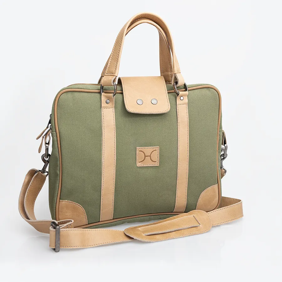 Laptop 15' Bag Wax Canvas & Leather