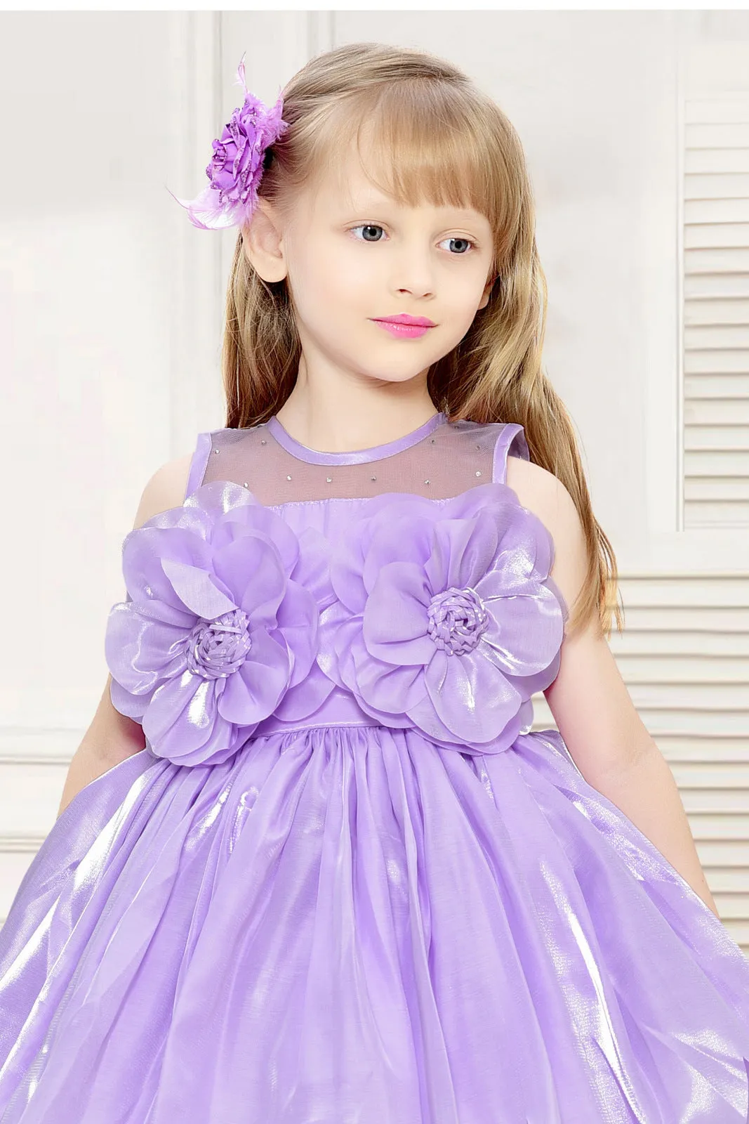 Lavender Short Frock for Girls