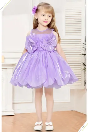 Lavender Short Frock for Girls