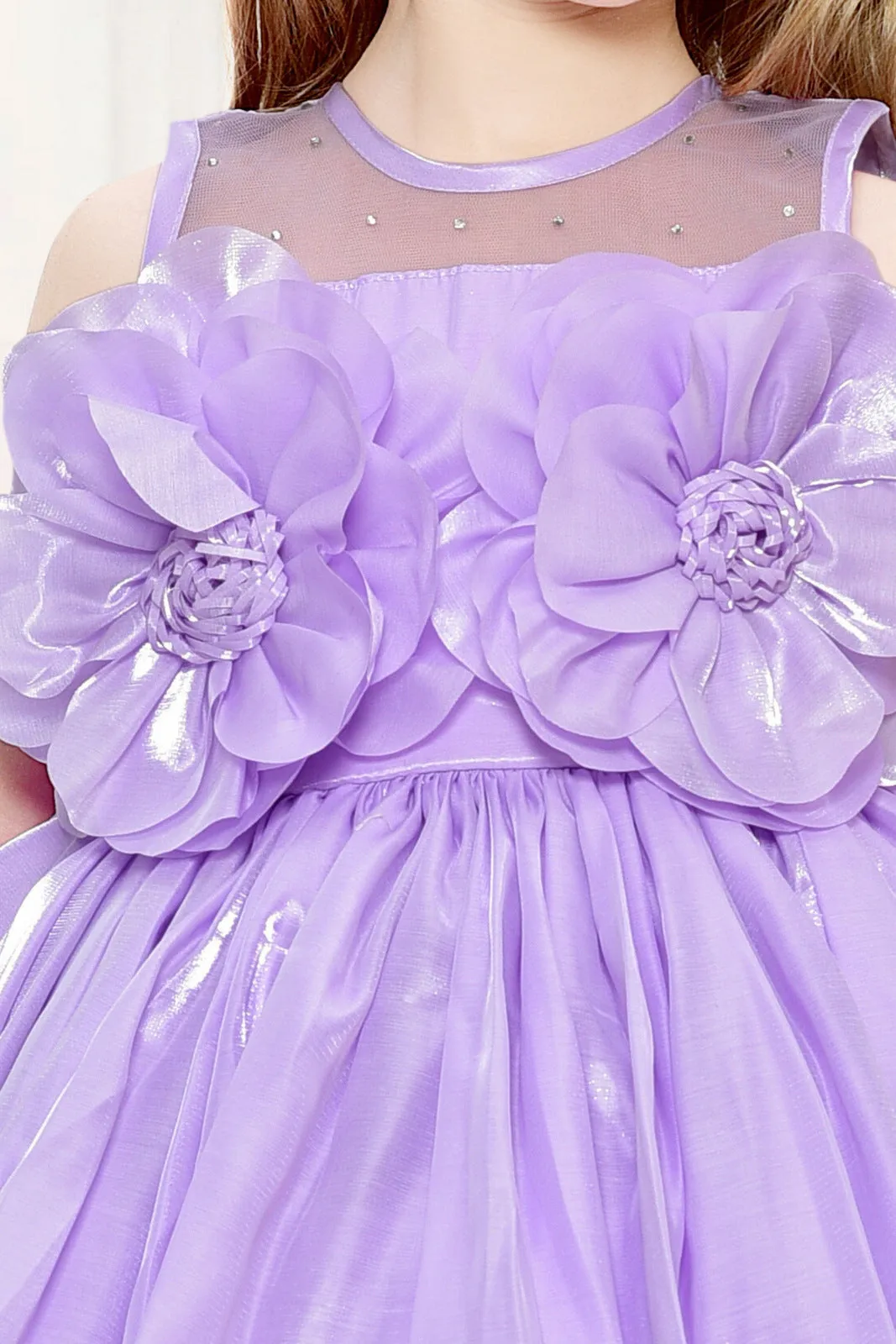 Lavender Short Frock for Girls