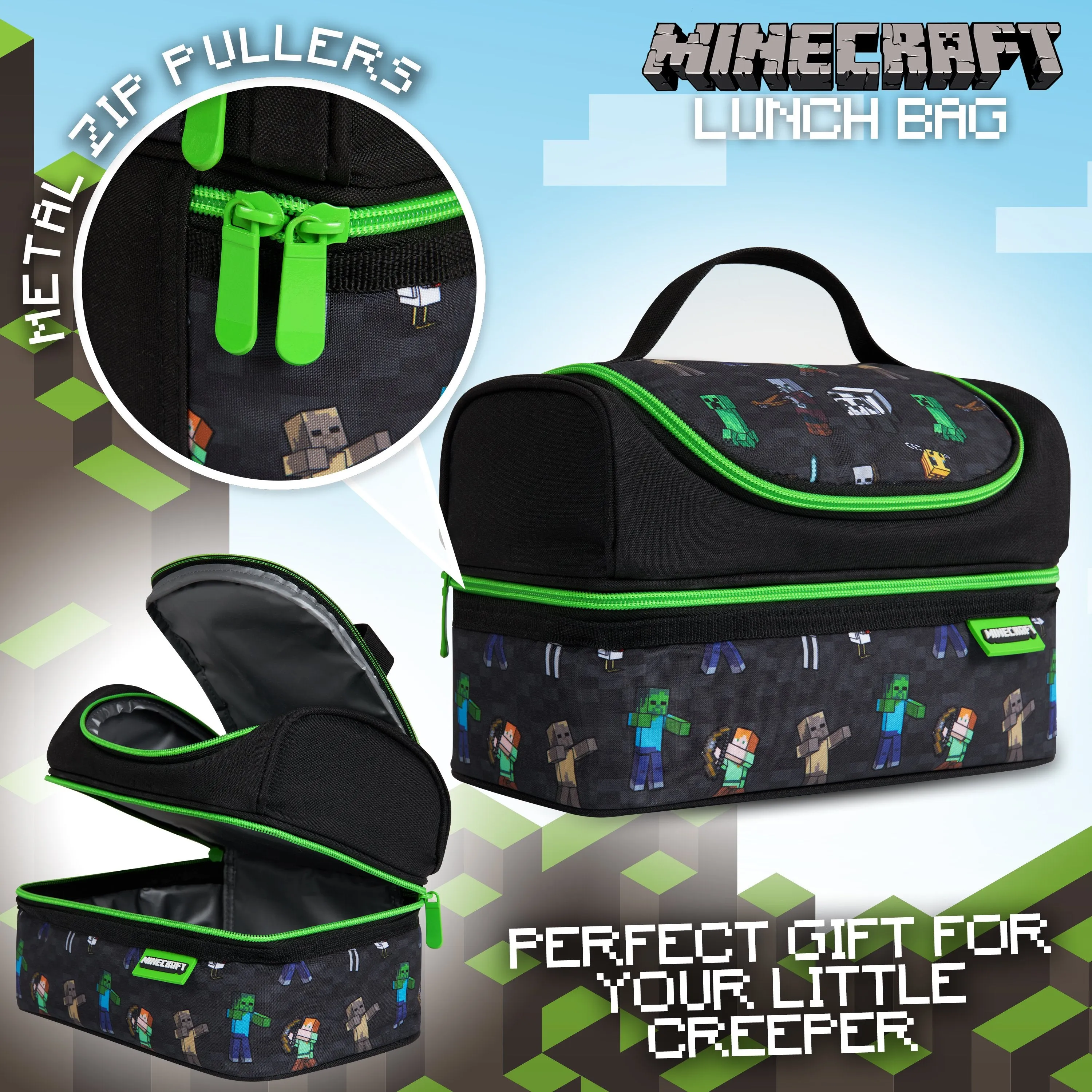 Minecraft Lunchbox, Insulated Lunch Bags for School, Minecraft Gifts