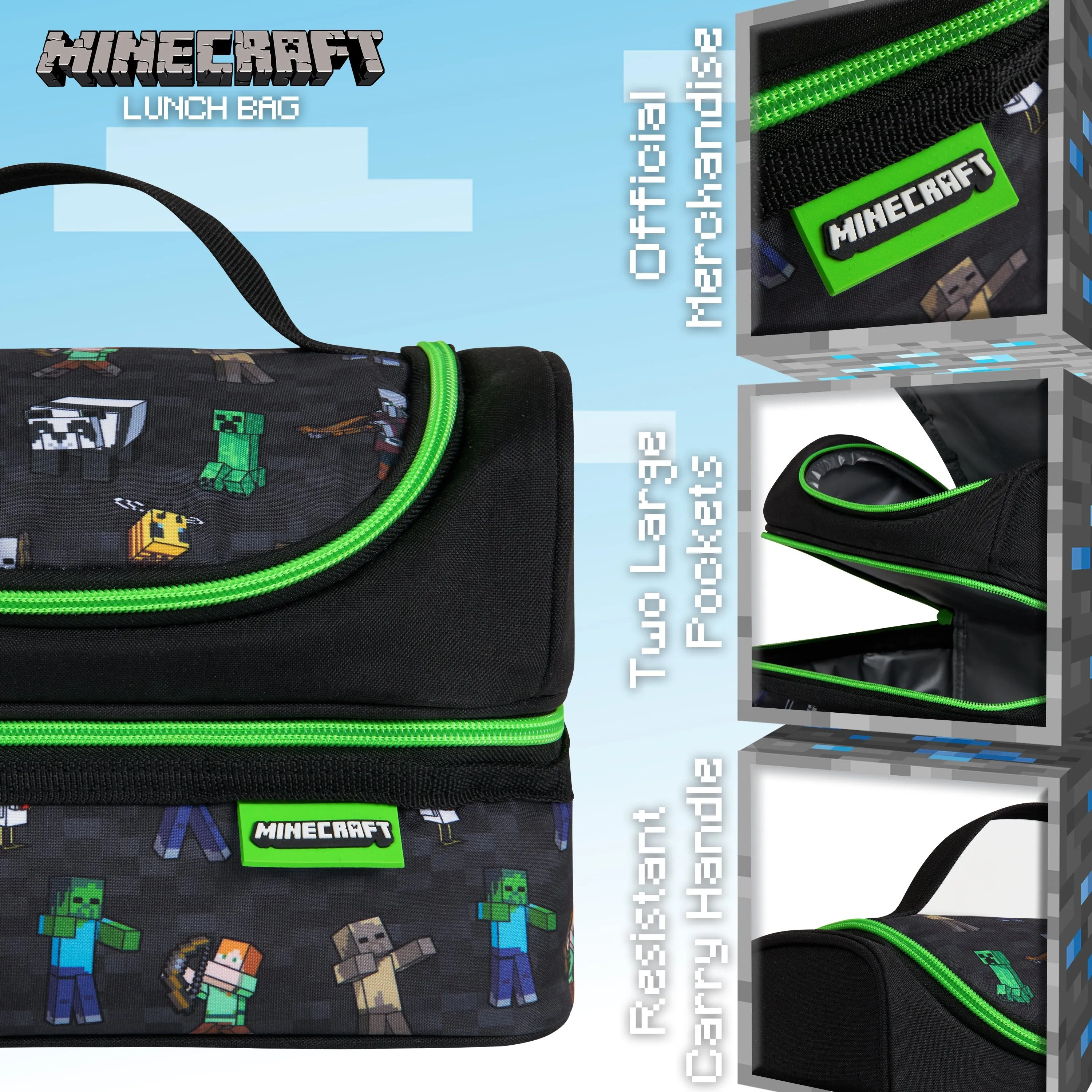 Minecraft Lunchbox, Insulated Lunch Bags for School, Minecraft Gifts