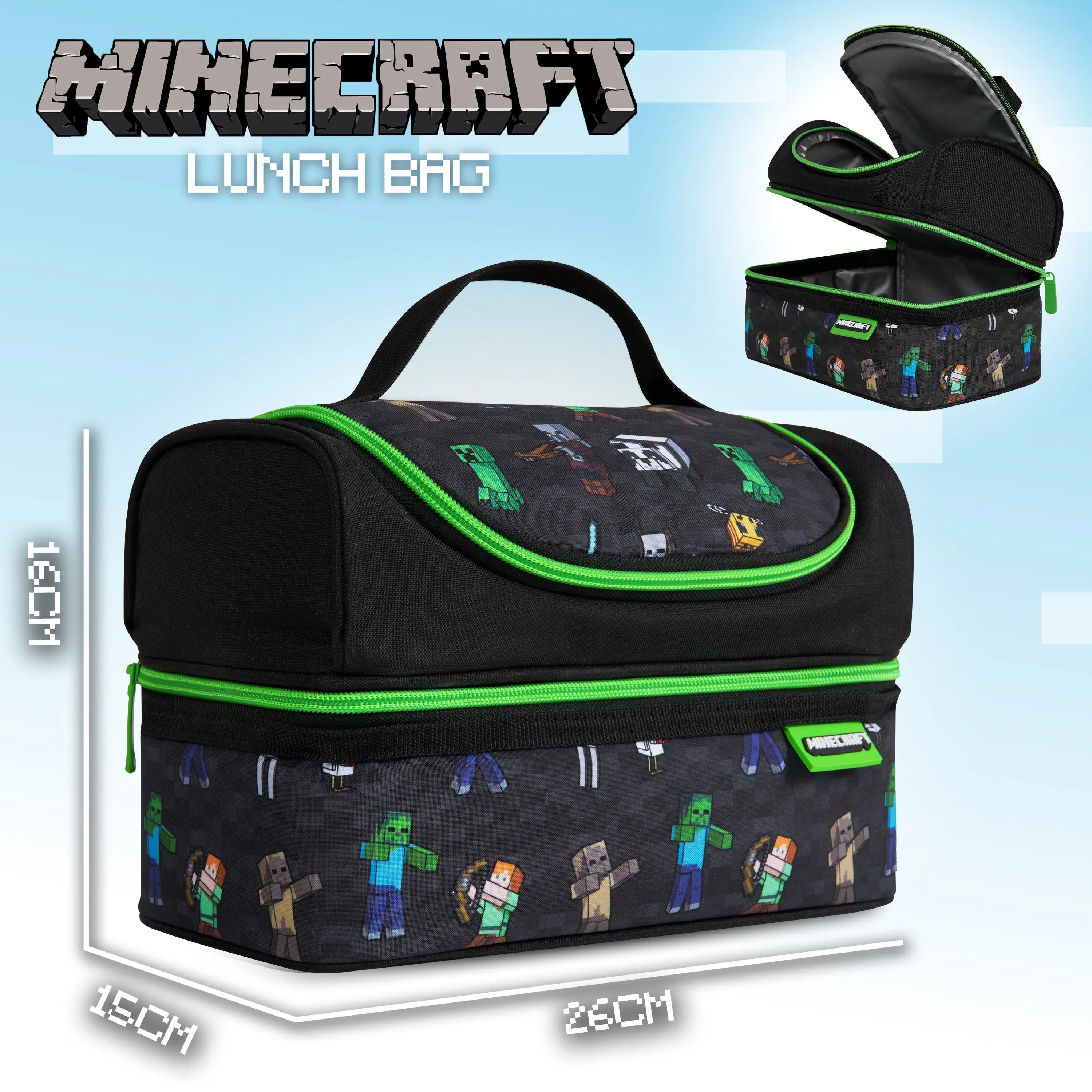 Minecraft Lunchbox, Insulated Lunch Bags for School, Minecraft Gifts