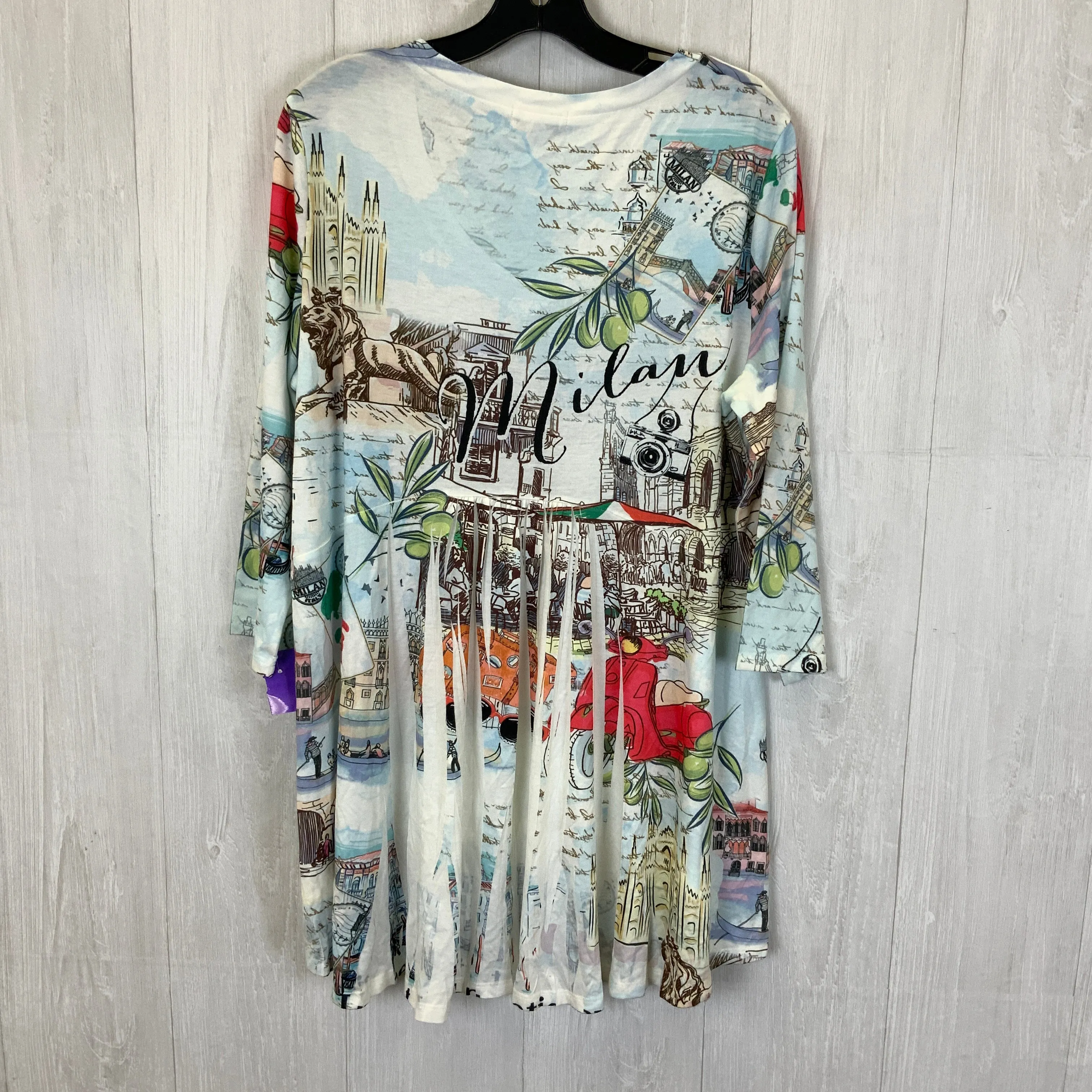 Multi-colored Top 3/4 Sleeve One World, Size Xl