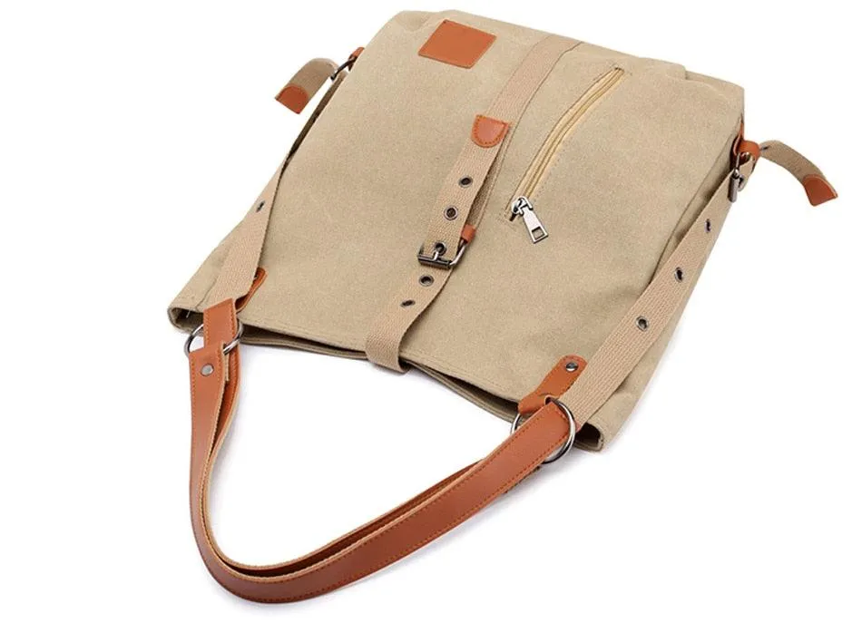 Multifunction Canvas Student Backpack