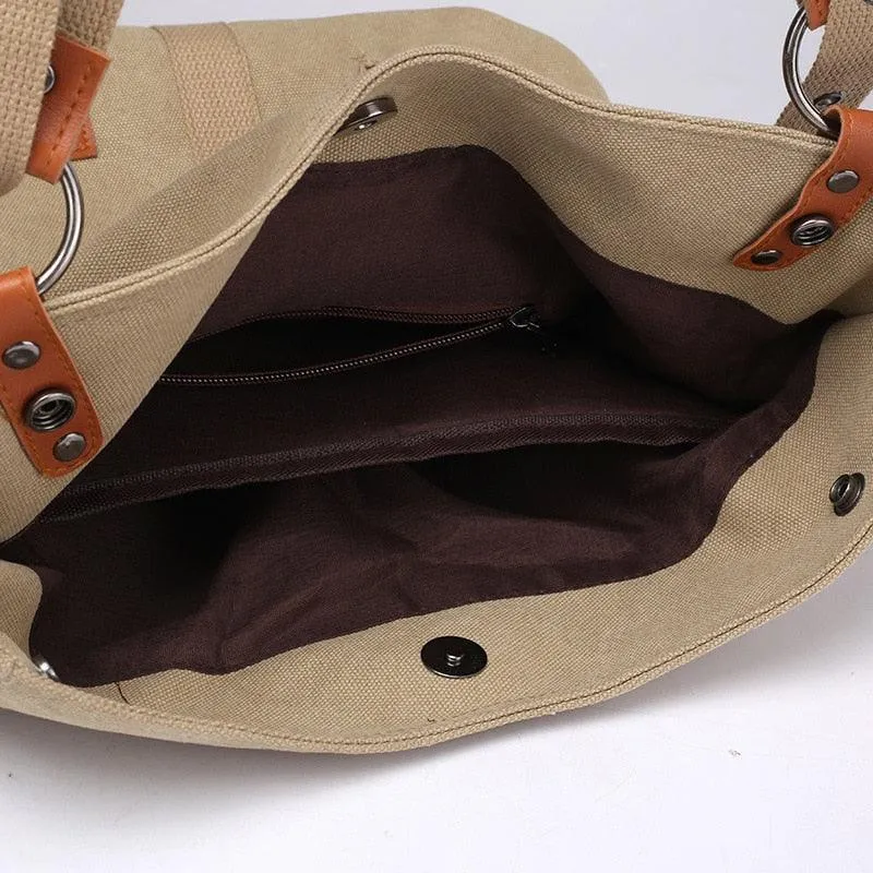Multifunction Canvas Student Backpack